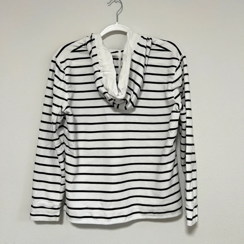 Ralph Lauren White & Black Striped Hooded Pullover - Picture 3 of 13